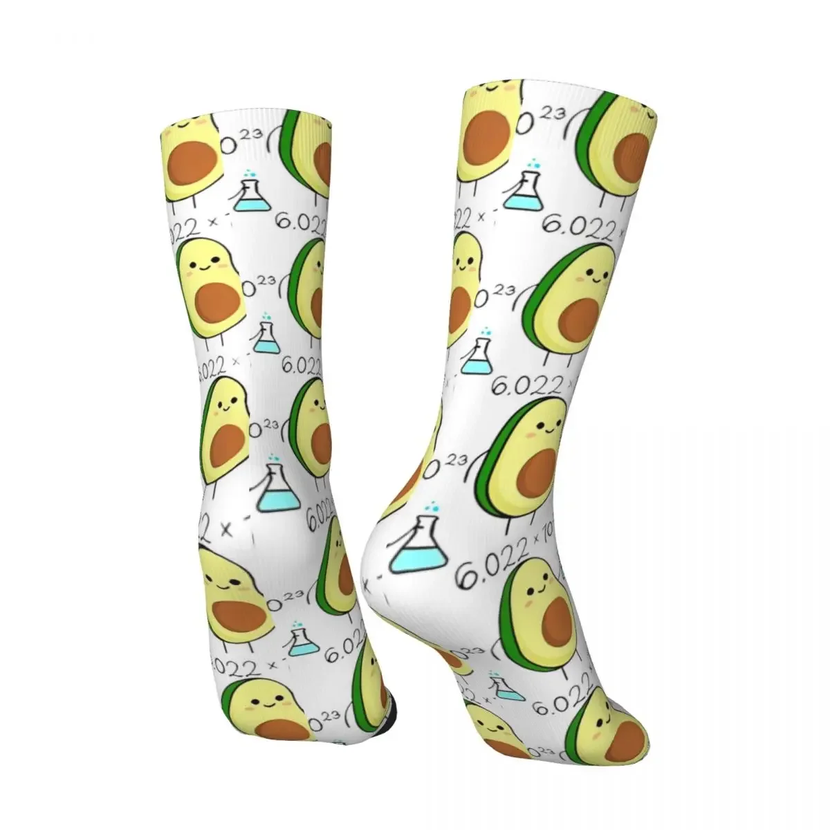 جوارب كلاسيكية للرجال من كيميائي الأفوكادو والفواكه والطعام للجنسين بنمط هاراجوكو مطبوعة جورب طاقم مجنون هدية