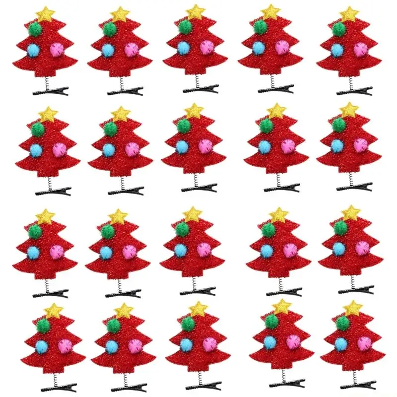 31BF 20 Pieces Kids Christmas Party Hair Clip Spring Clip For Holiday Outfits