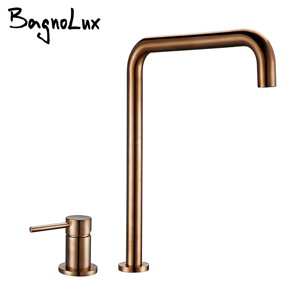 

Bagnolux Golden Kitchen Faucet Single Rod Ceramic sheet valve core Hot And Cold Sailor Operated Kitchen Hotel Type Faucet