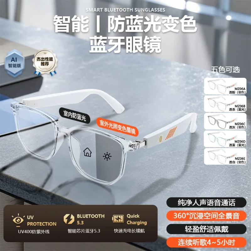 Bluetooth Glasses with Audio, Photochromic Sunglasses for Calls Music, Wireless Eyewear for Phone Hands Free