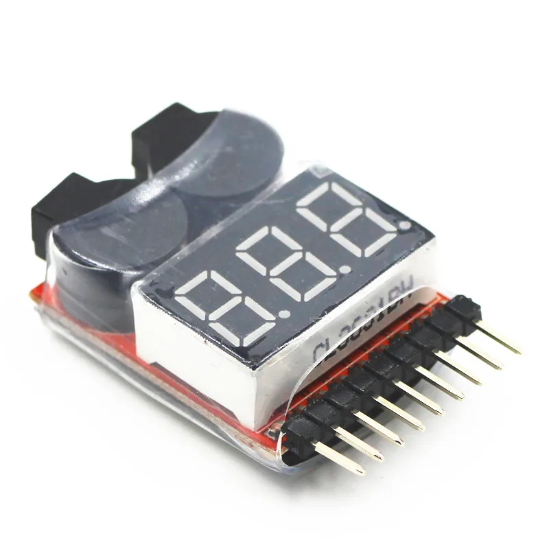 50pcs/lot 3.7-30V 1-8S Lipo/Li-ion/Fe Battery Voltage 2IN1 Tester Low Voltage Buzzer Alarm/BX100 1-8S Lipo Battery Tester