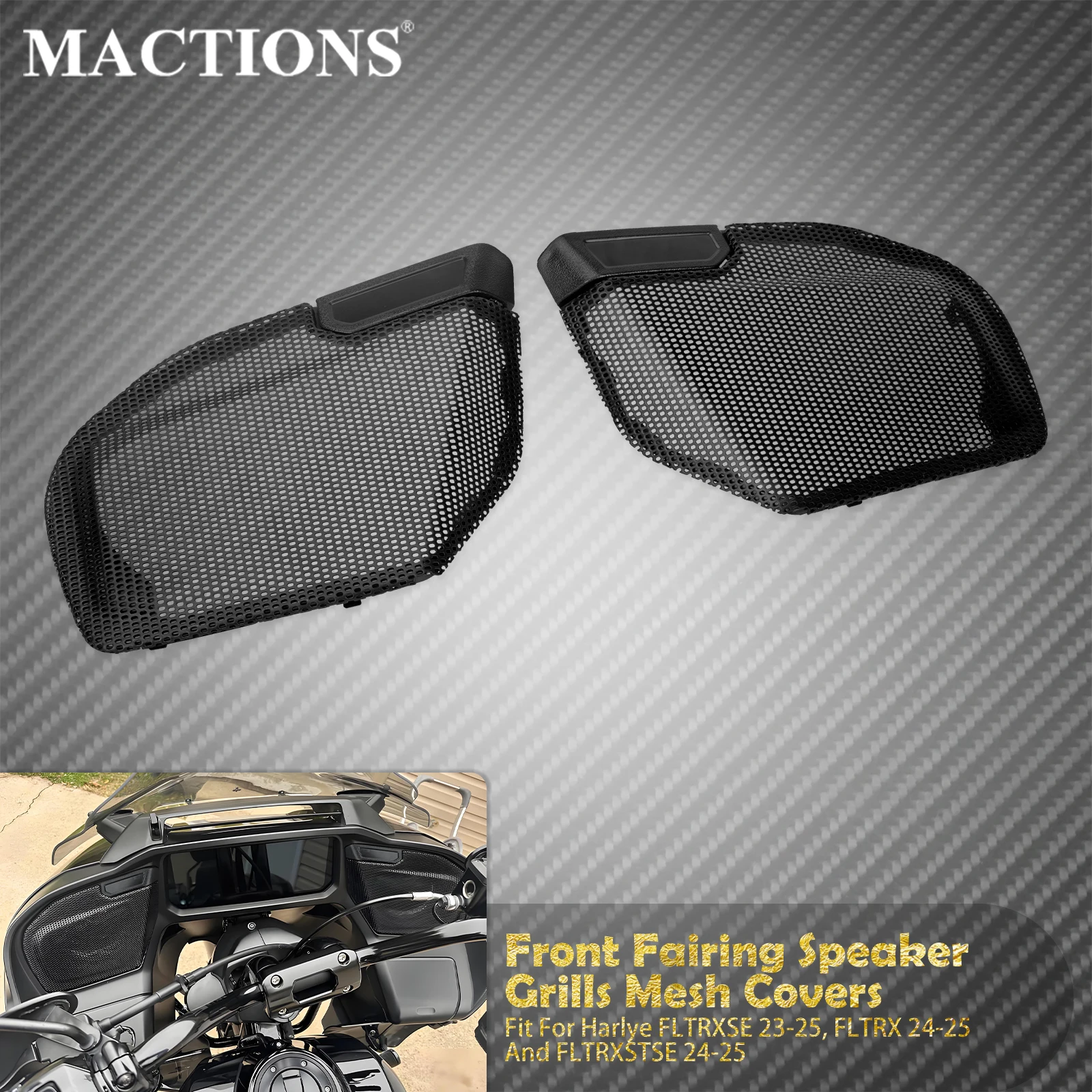 

Motorcycle Front Fairing Speaker Grille Mesh Covers For Harley Touring CVO Road Glide 2023-2025 FLTRX 2024-25 Horn Sound Cover