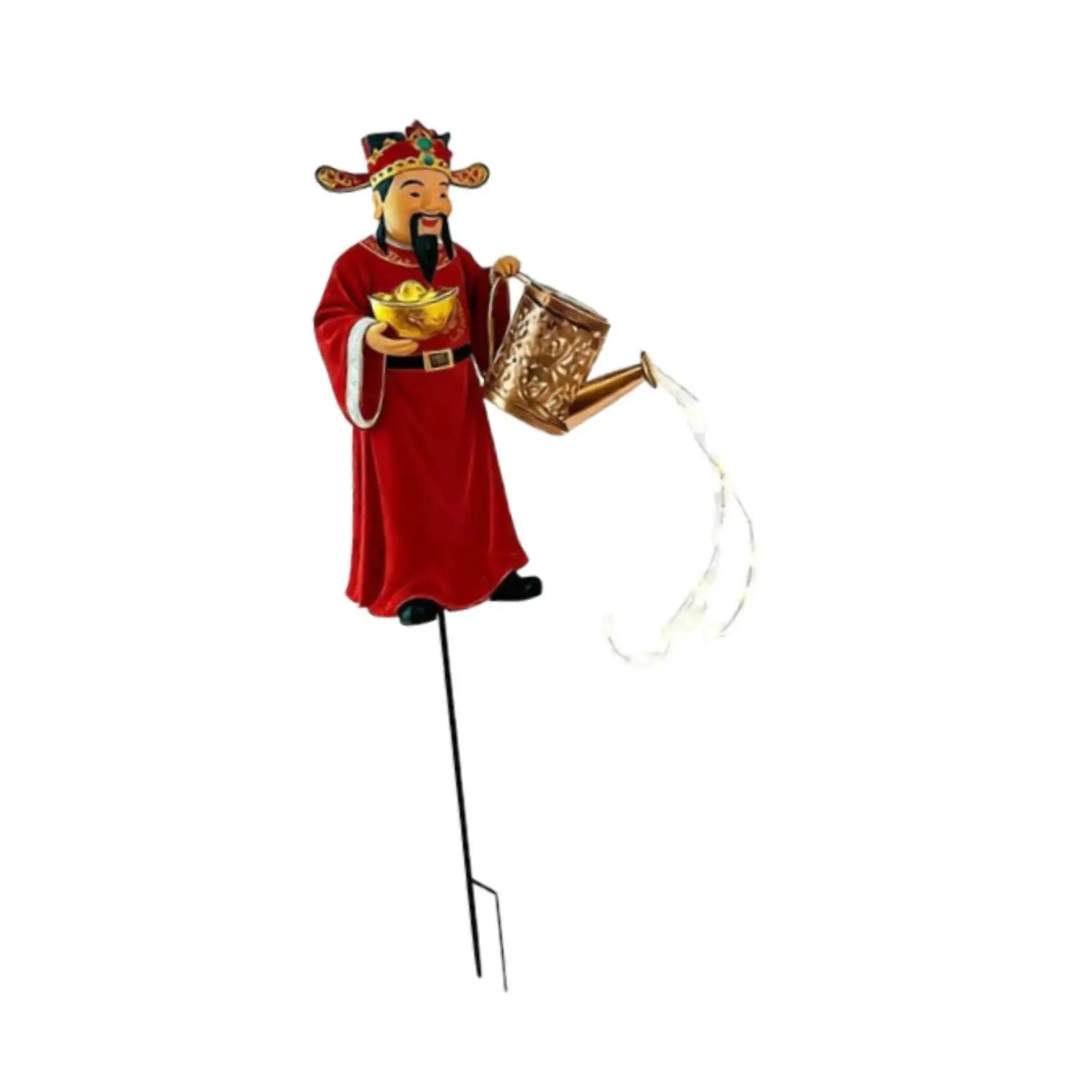 

Солнечный садовый светильник-фигурка Бога Богатства, декоративный водонепроницаемый ландшафтный светильник-украшение для двора, веранды, дорожек