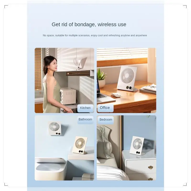 

Small Desk Fan Quiet Table Fan USB Rechargeable Cooling Fan Powerful Wind Fan Office Home Indoor Outdoor Ventilator Durable B