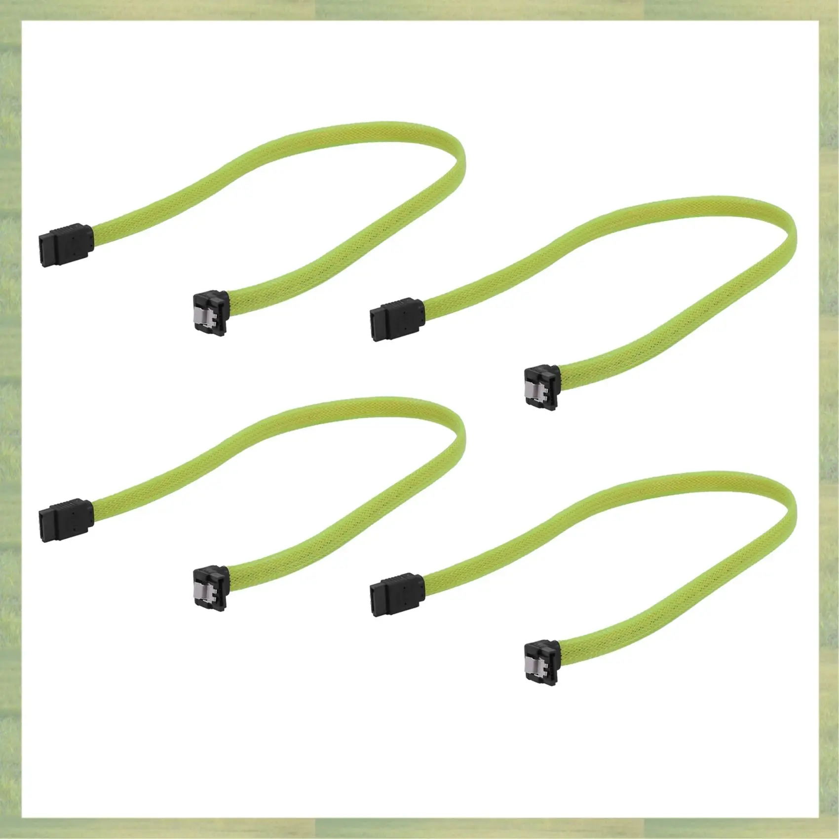 N15R-4Pcs 50CM SATA 3.0 III SATA3 Cable de datos de 7 pines Cables SSD de ángulo recto 6 Gb/S Cable de datos de disco duro HDD (verde)