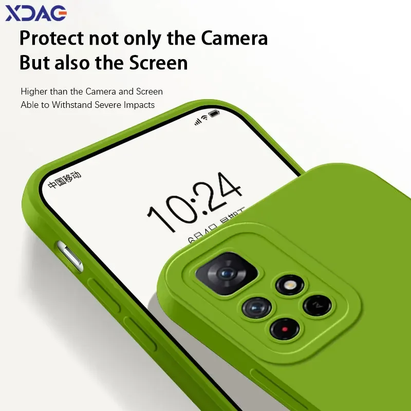 Square Liquid Silicone Angel Eyes Cover for Xiaomi Redmi Note 11 11E 11S 11T Pro Plus Soft Waterproof Phone Case RedmiNote11 Bag