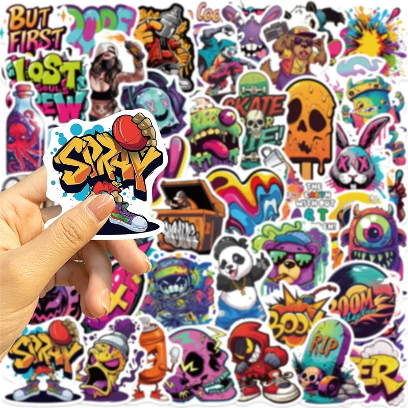 10/30/50 قطعة مضحك الشارع الطلاء البلاستيكية لزجة ملصق الجمالية DIY بها بنفسك الأطفال الديكور سكرابوكينغ لوازم المحاسبة اليدوية