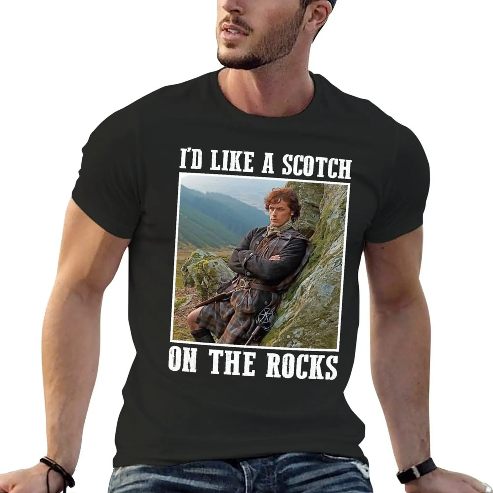 I'd Like a Scotch on the Rocks Outlander T-Shirt funnys quick drying men clothing