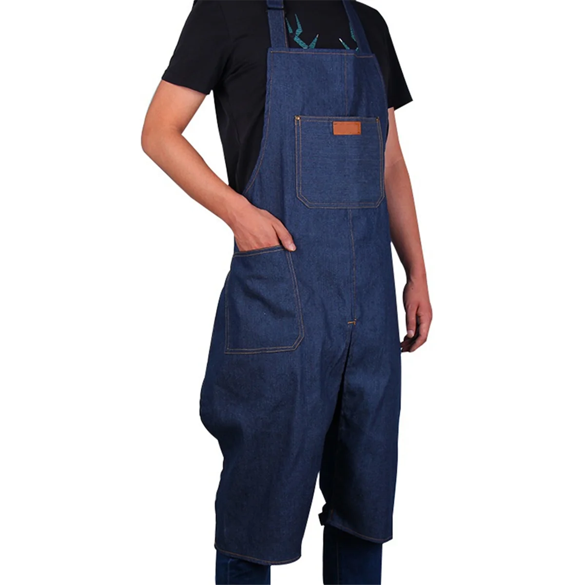 Adjustable Split Leg Pottery Apron with Pocket DIY Ceramic Sculpture Mud-Retaining Overalls