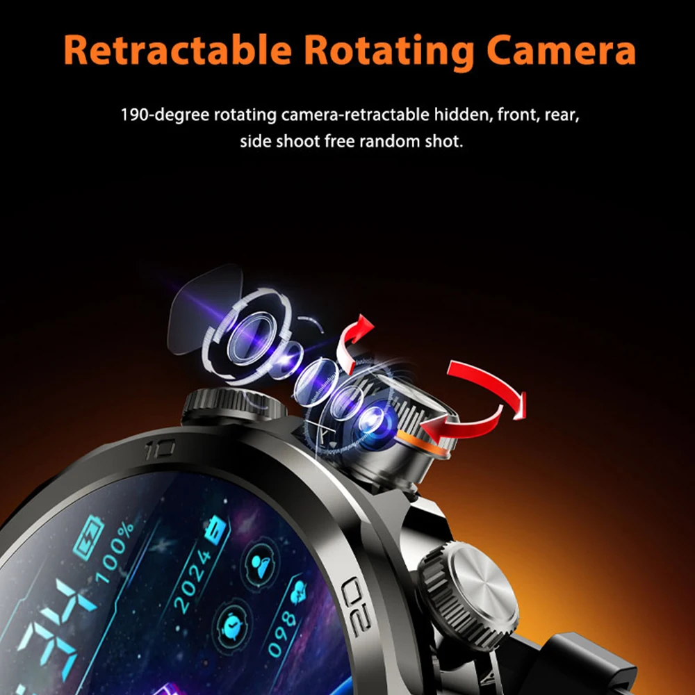 Jam Tangan Pintar H19 5G/4G Kartu SIM Layar AMOLED 1,95'' 190 °   Kamera Putar Memori Besar Panggilan Video Google Play GPS WIFI Pria