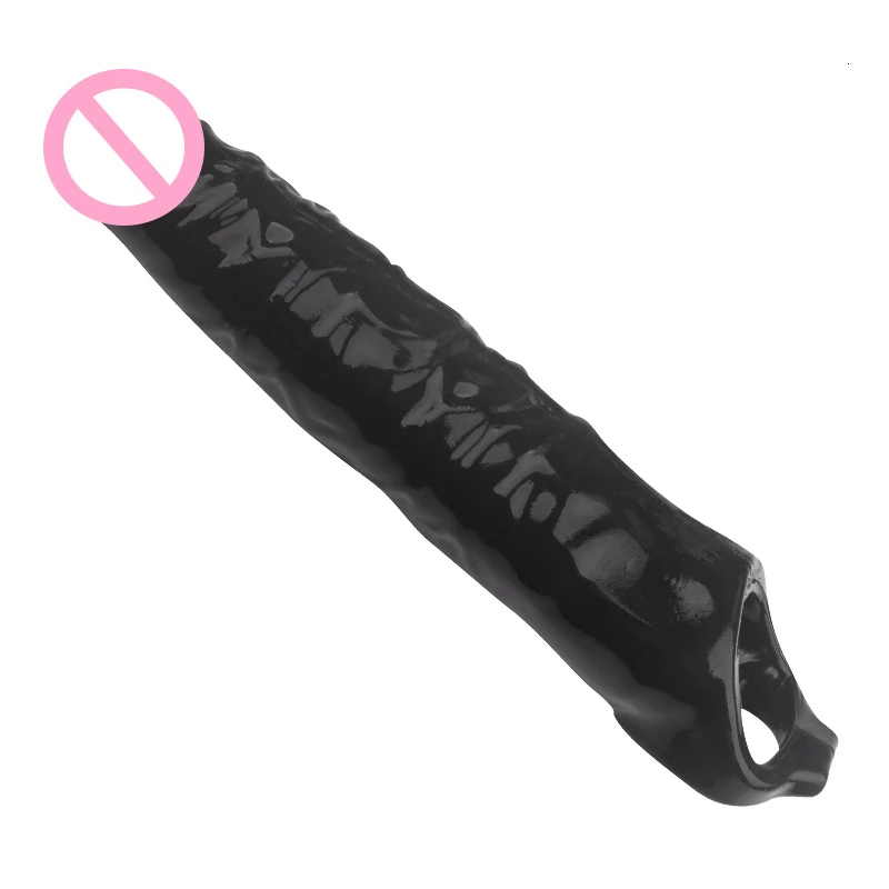 Reusable Penis Sleeve Big Penis Extender Condom Cock Extension Dick Enlargemen Sex Toys For Men Enlargement Time Delay