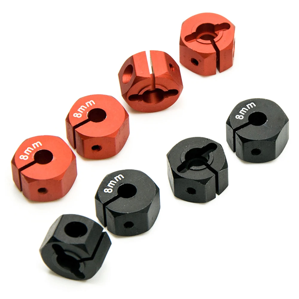 YEAHRUN 4 pièces en aluminium 8/9/10/11/12mm épaisseur 12mm adaptateurs d'entraînement hexagonal de roue pour modèle de voiture Axial SCX10 HSP HPI Tamiya 1/10 RC