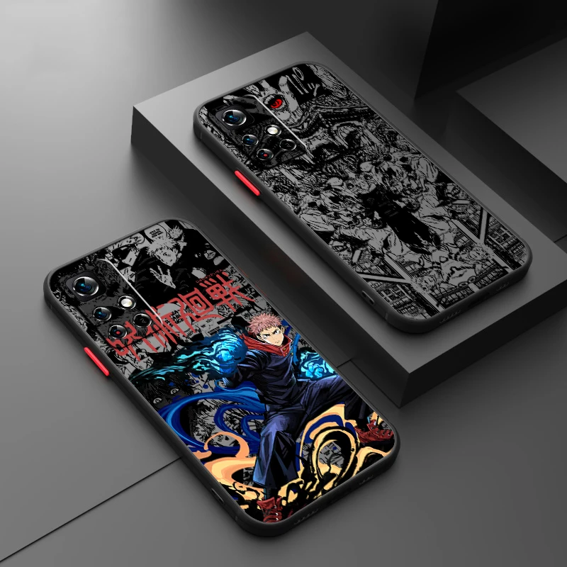 

J-Jujutsu Kaisen Cool Anime Frosted Translucent For Redmi 8 8A 9A 9C 9AT 9 9T 10X 10A 10C 10 11A 12C 12 13C 5G Back Phone Case
