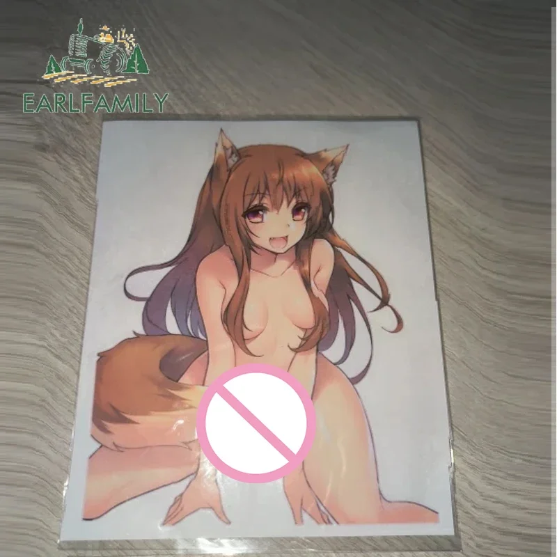 EARLFAMILY 13cm for Spice and Wolf Holo Car Stickers Creative Anime Decals Car Accessories Caravan Trunk Decor Vinyl Cute