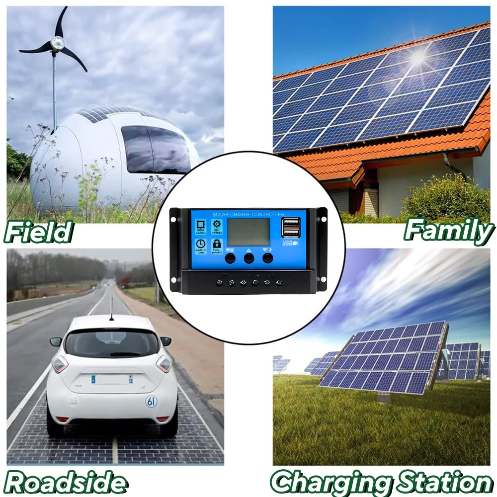 New Cell Complete Solar System 1200w Solar Panel + 10A-100A Control Suitable for Mobile Phone Car Home Camping Outdoor Battery