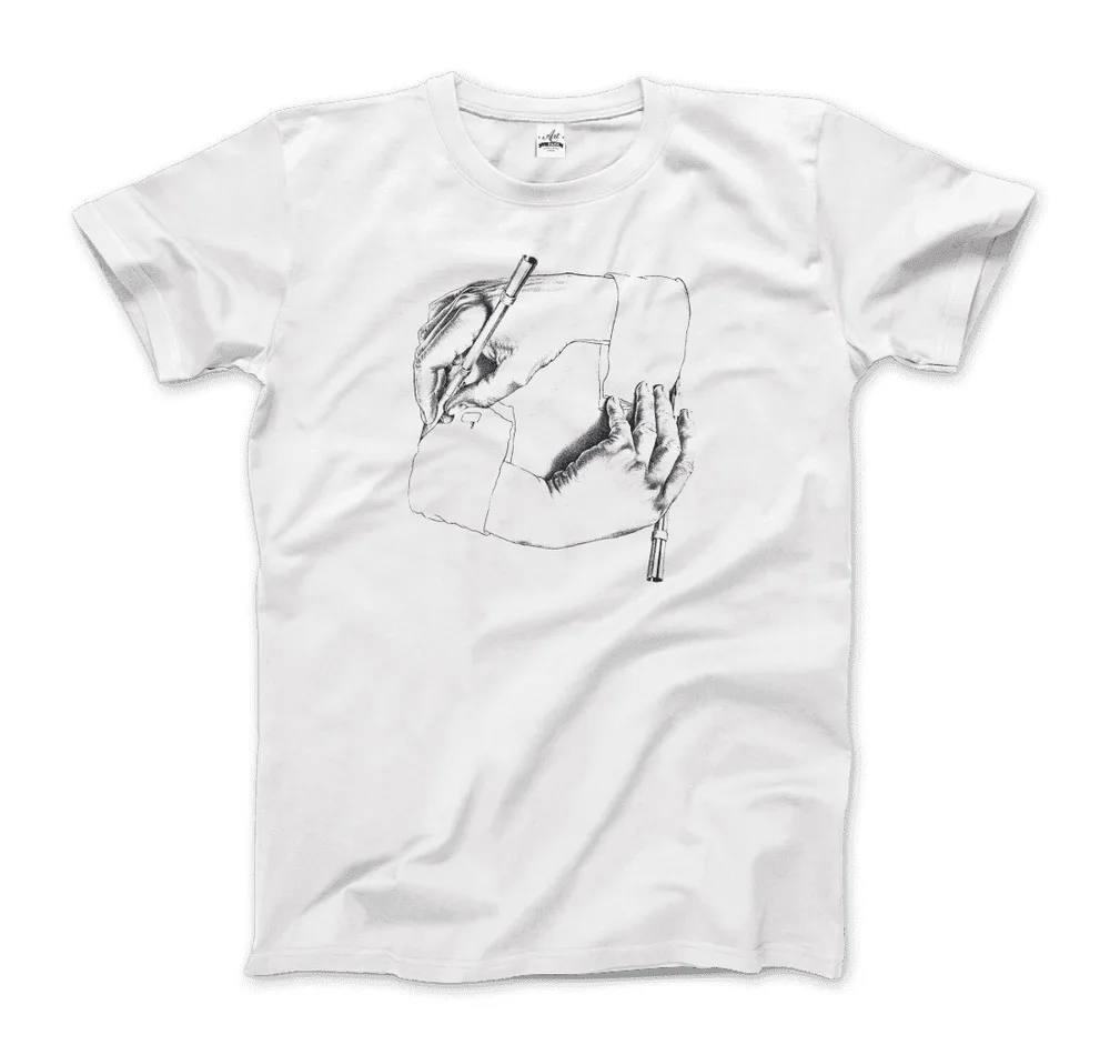 MC Escher Hand Drawing Hand   Tees Cotton Luxury brand vintage oversized