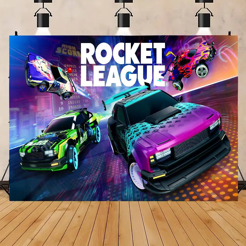 لعبة R-Rocket League سيارة التصوير خلفية للفتيات استحمام الطفل حفلة عيد ميلاد ديكور الجنية الجدول الاطفال الحلوى الجدول راية