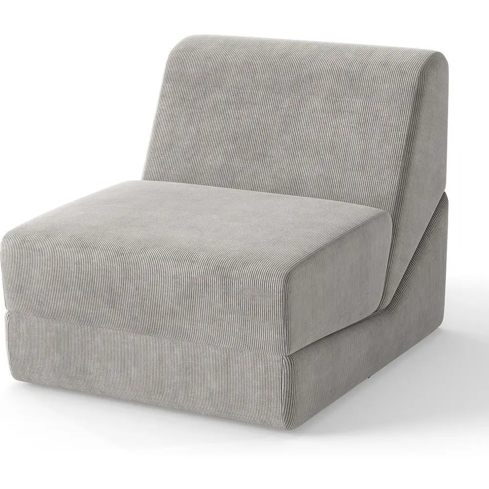 

Convertible Sleeper Chair with Back Support, High Density Foam, Washable Cover, Portable Floor Chaise Lounge for Living Room and