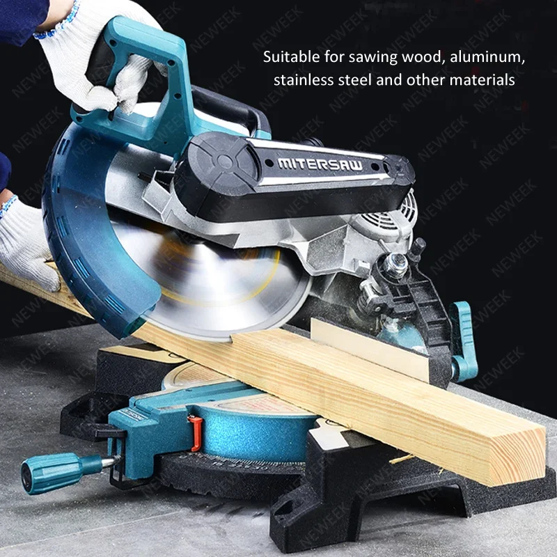 NEWEEK Cost-effective Double Bevel Angles Manual Pipe Plastic Wood Cut Off Saw Aluminum Profile Cutting Machine