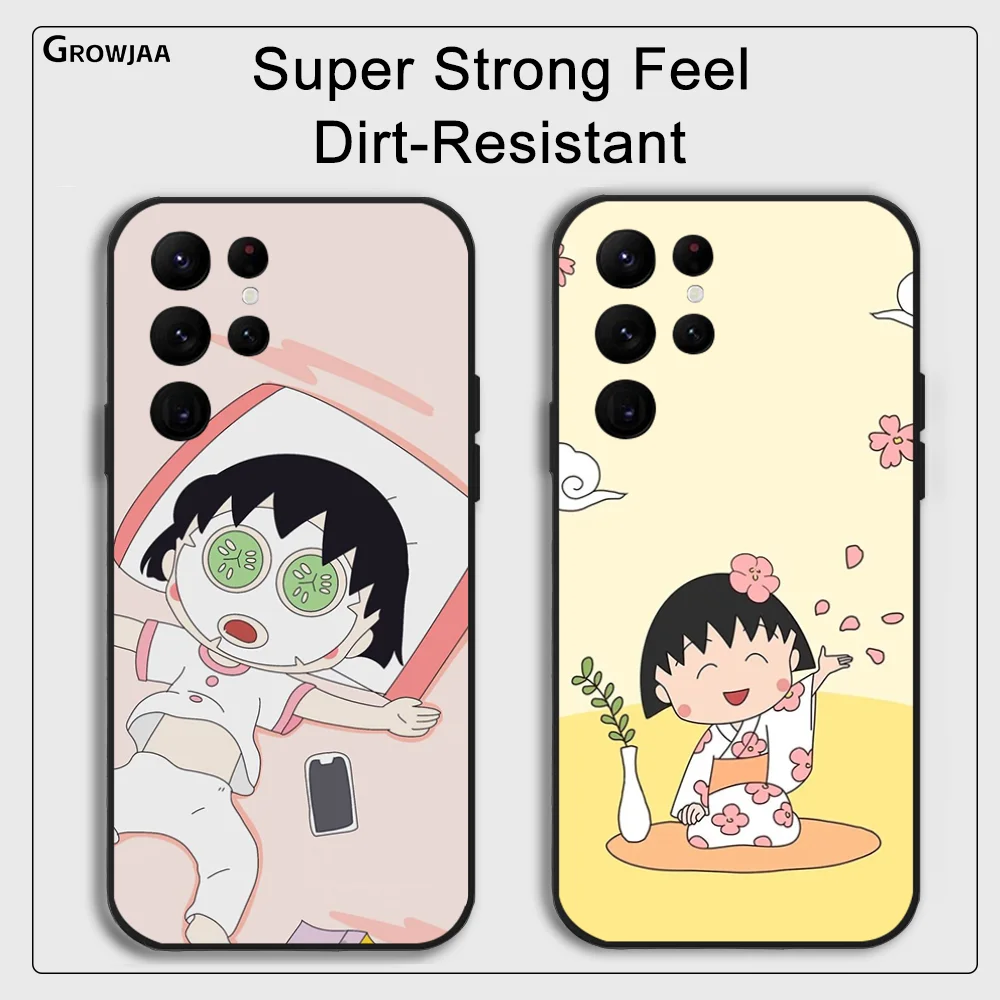 Catoon Chibi M-Maruko ChanS Phone Case for Samsung Galaxy S24 Ultra S22 S23 Ultra S21 S20 5G Protective Silicone TPU Funda