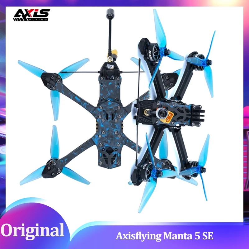

Axisflying Manta 5 SE FPV Drone Kit Squashed-X Frame AE227-1960KV Motor Cinematic Freestyle Drone with GPS -6S