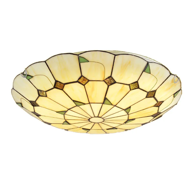 American Rural Vintage Tiffany Ceiling Lamp Atmosphere Retro Glass Ceiling Lights Home Decor Bedroom Study Living Room Balcony