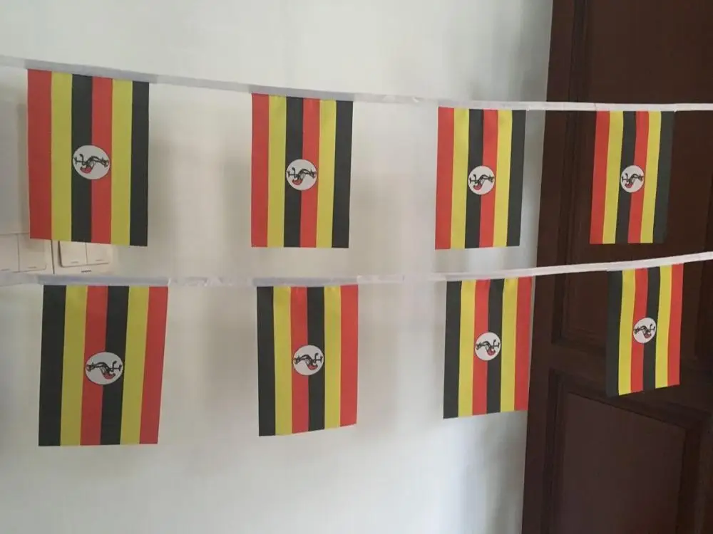 Kafnik 5m 20-Sided 14x21cm String Flag Banner Bar Iran Kuwait Iraq Ghana for Party World Event Carnival Decor