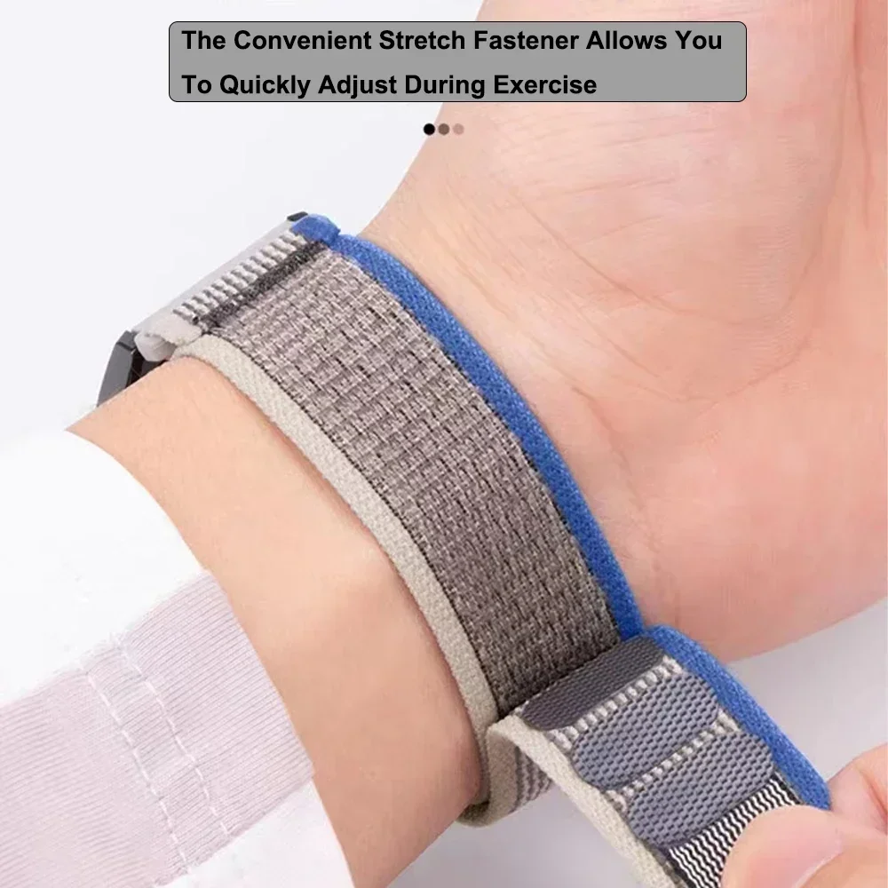 نايلون 20 مللي متر 22 مللي متر حزام (استيك) ساعة ل Garmin Vivoactive 6 5 حزام مطاط ل Amazfit GTR/هواوي/سامسونج/شاومي Smartwatch اكسسوارات