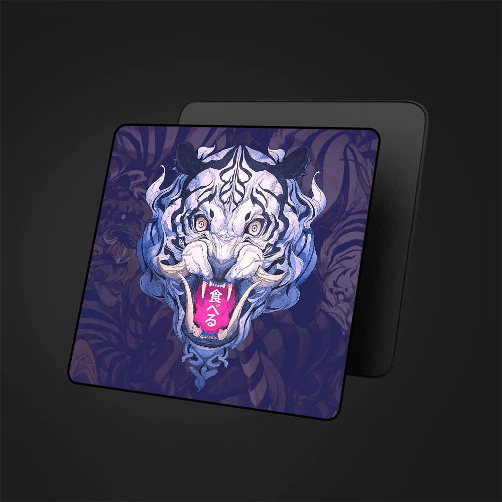 Beast Tiger Gaming Mousepad Oni Anime Speed Mouse Mat 45x40CM E-Sports Mouse Pad High Elastic Non-slip Bottom Premium Desk Mat