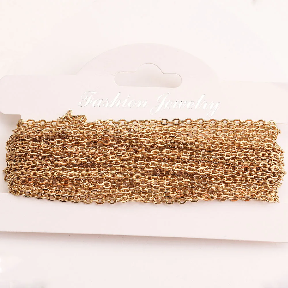 

5m lot 1/1.5/2/2.5mm Gold-plate Stainless Steel Cable Chain for Necklace DIY Jewelry Bracelet making Wholesale finding