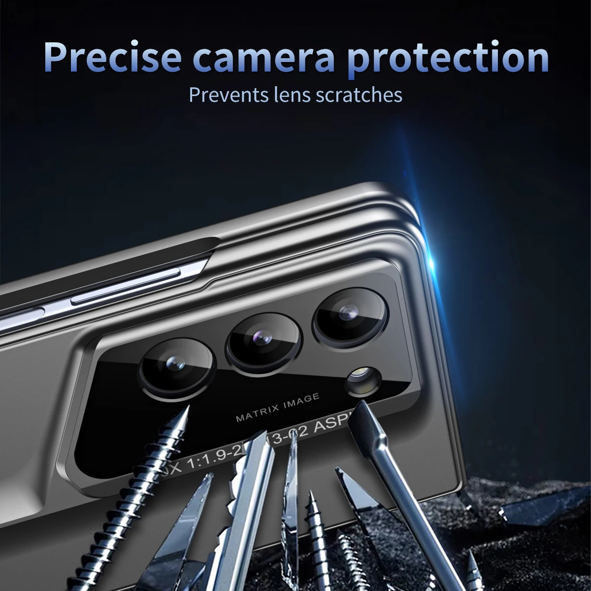 For Samsung Galaxy Z Fold 5 4 Case Ultrathin Skin Friendly Matte with Tempered Film Optional Pen Slot Touch Pen Folding Cover