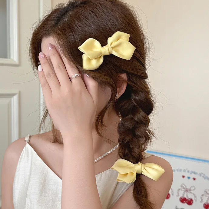 2pc Nette Süße Candy Farbe Bogen Haarnadel Haar Seite Clips für Mädchen Frauen Childs Damen Haar Zubehör – Detail 2