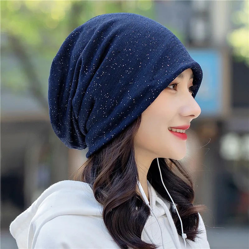 Women Summer Silver Dot Breathable Sun Hat Spring Autumn Windproof Warm Pregnant Confinement Cap Multifunction Headscarf W52