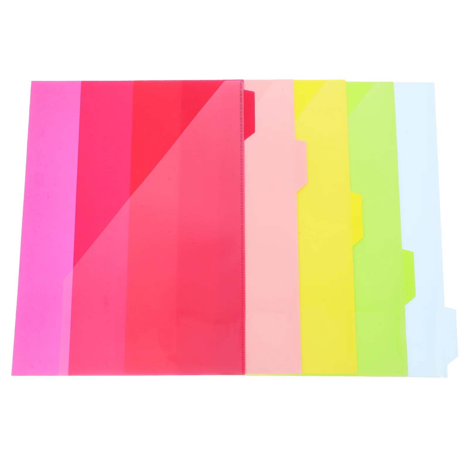 5 Pcs Index Page Folder Front Expanding Pockets with Plastic Sleeves Binder Tabs Dividers Manager