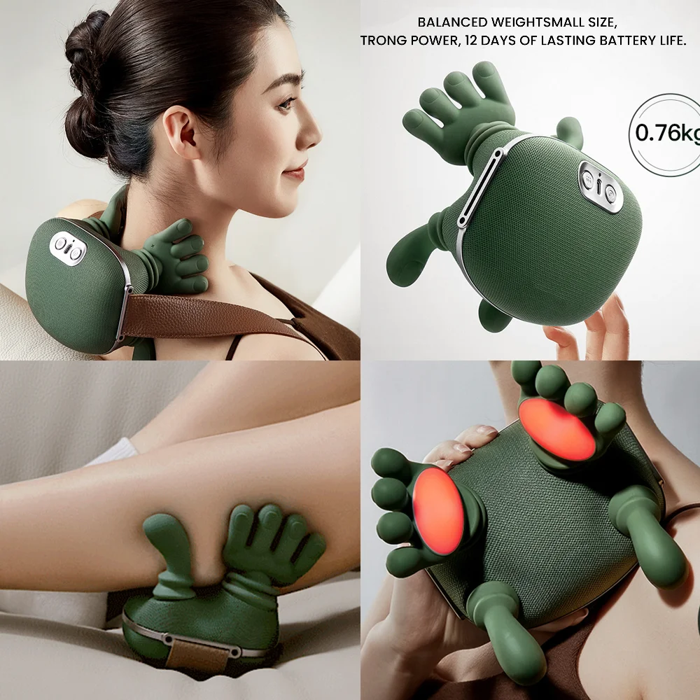 

Neck Shoulder Massager Deep Tissue Shiatsu Back Cervical Massager 4D Kneading Massage Cordless Massage Machine Fatigue Relief