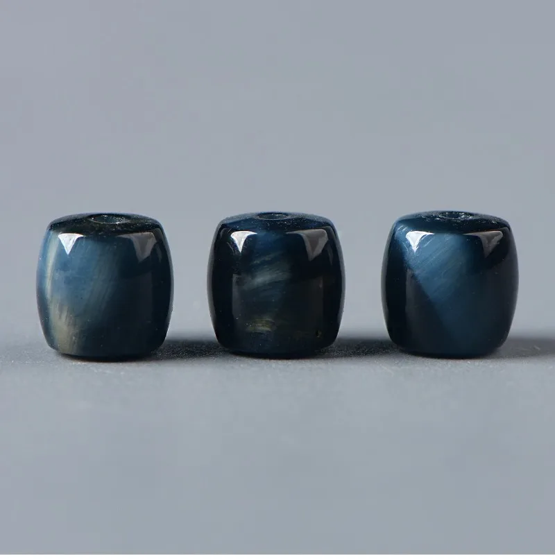 Natural blue tiger's eye stone loose beads DIY handmade jewelry accessories