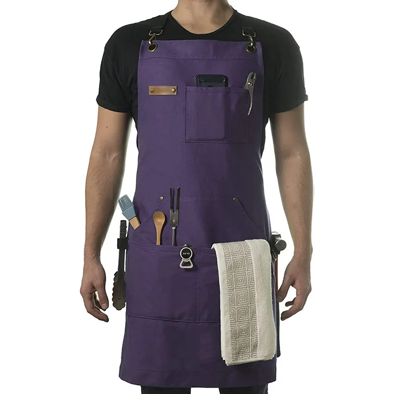 New Fashion Heavy Duty Canvas Apron Oil Resistant with Tool Pockets for Men Women Cooks Carpenters Repairmen 1
