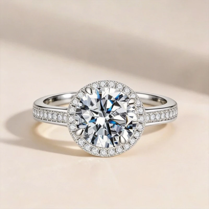 

1.5/2/3/4CT Moissanite Rings For Women S925 Sterling Rings D Color VVS1 Round Diamond With GRA Engagement Wedding Woman Jewelry