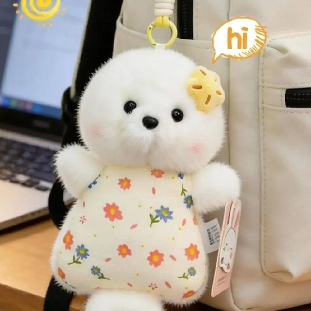 

Мягкий плюшевый брелок-кролик в цветочном платье, 16 см, для офисного стола