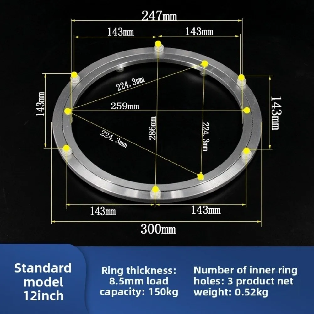 Rotating Bearing Turntable Heavy Duty Ball Bearing Bearing Plate Base Aluminum Rust Resistant Table Turntable Kitchen Hardware