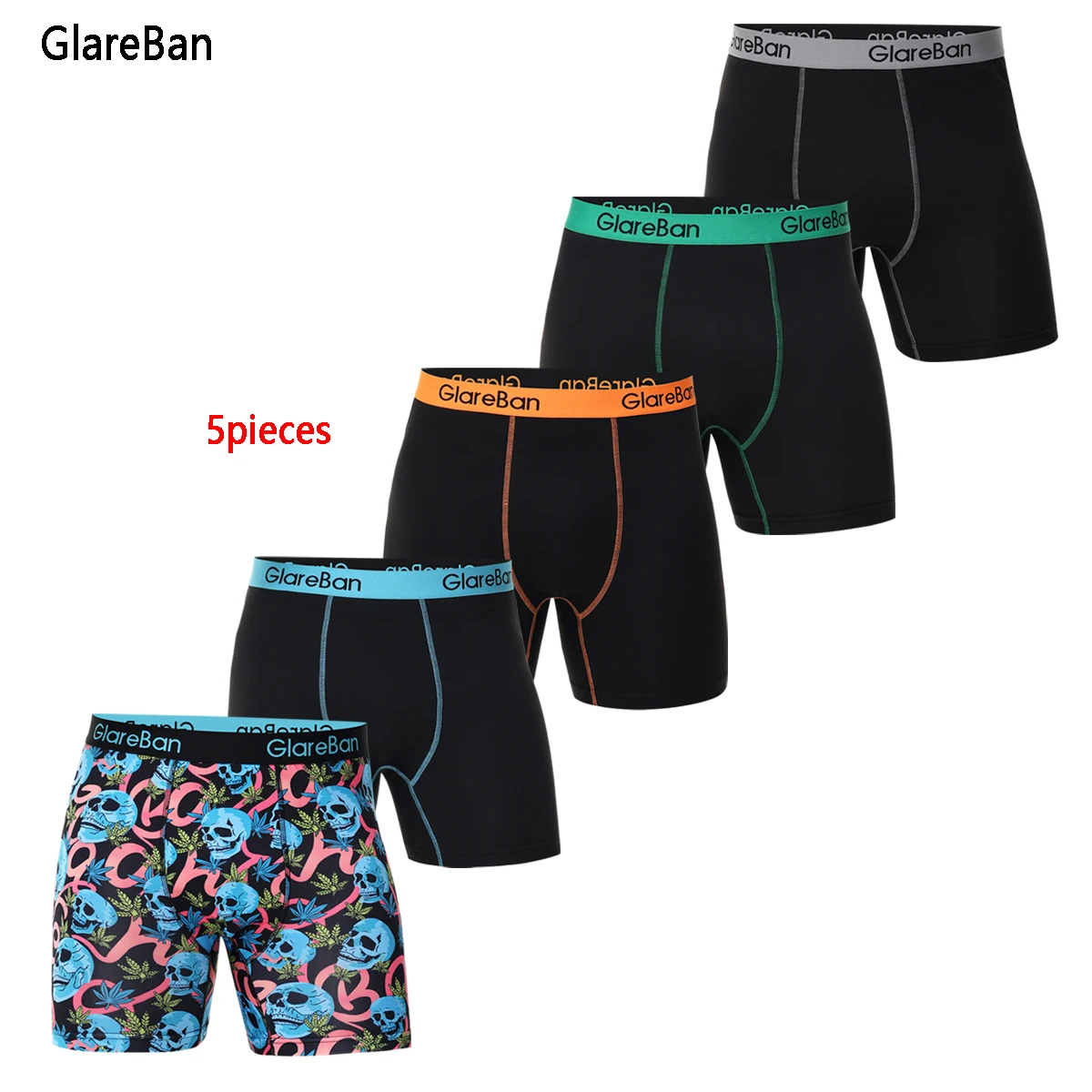 

5 шт./комплект, мужские трусы-боксеры средней длины