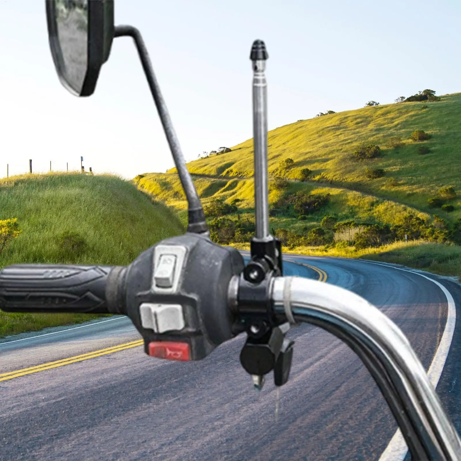 Retractable Flagpole Stand Bike Handlebar Flagpole Retractable Telescopic Tool Long-Lasting Design For Adventure Dirtbike Bikes
