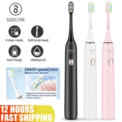 SOOCAS-Escova de dentes elétrica ultrassônica para adultos, X3S, IPX7 impermeável, escova de dentes sônica inteligente atualizada, USB rápido carregável