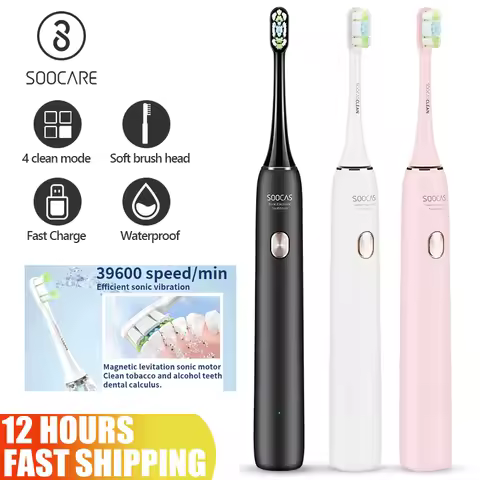 SOOCAS X3S Ultrasonic Electric Toothbrush IPX7 Waterproof Adult X3U Upgrade Smart Sonic Tooth Brush Upgraded USB Fast Chargeable