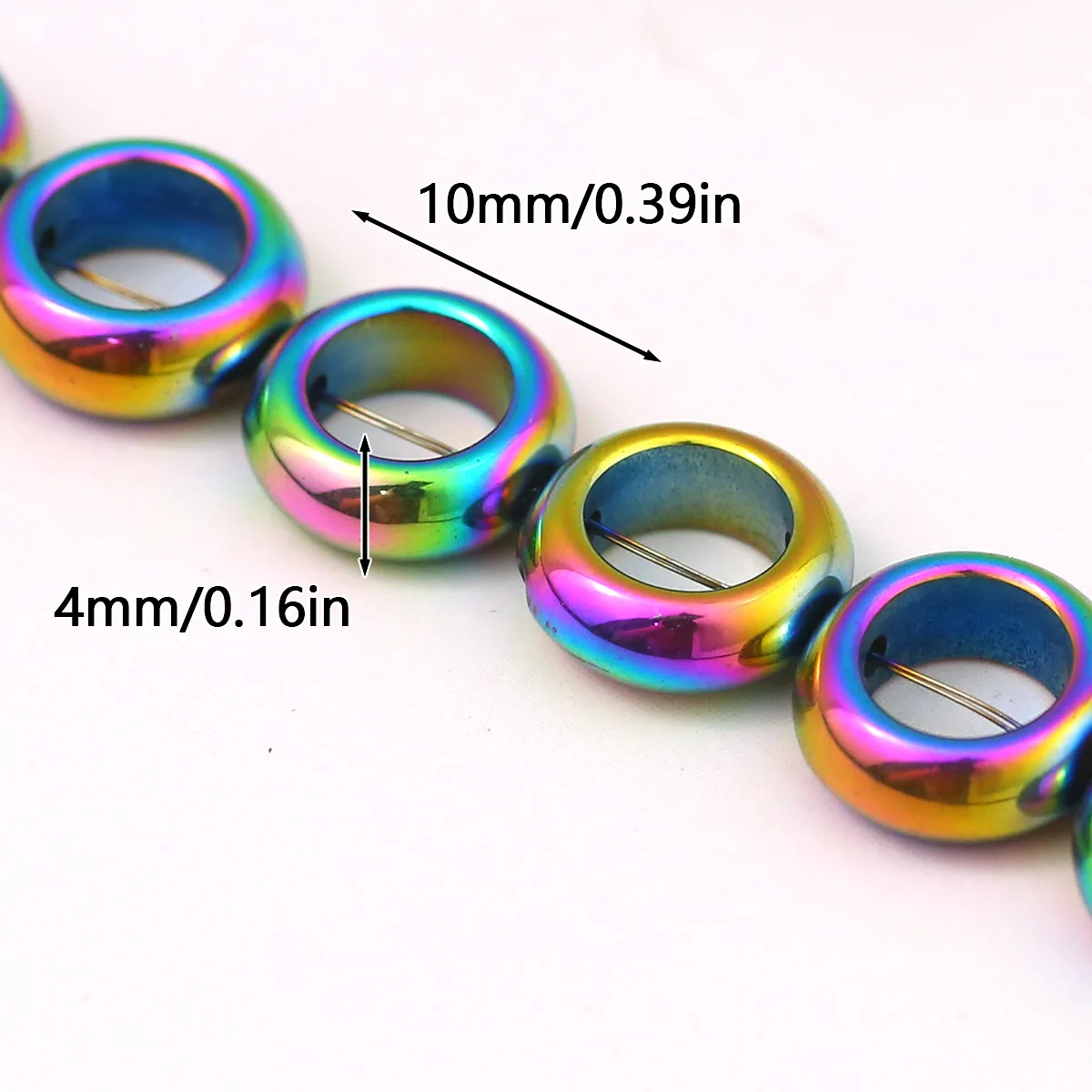 10mm 41pcs 1 Strand Hematite Arc Surface Ring Donut Shape Beads Loose Beads For DIY Jewelry Making Bracelet Necklace Supplies