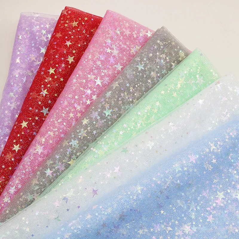 150*100 سنتيمتر البريق ستار تول النسيج DIY بها بنفسك اليدوية الشاش شبكة بوليستر تول الزفاف عيد الميلاد حفلة عيد ميلاد ملابس دمى #1