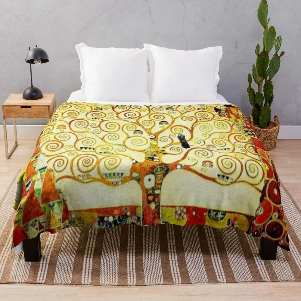 

The Tree of Life by Gustav Klimt | Art Nouveau Symbolism Throw Blanket Soft Plush Blanket as Housewarming Gift