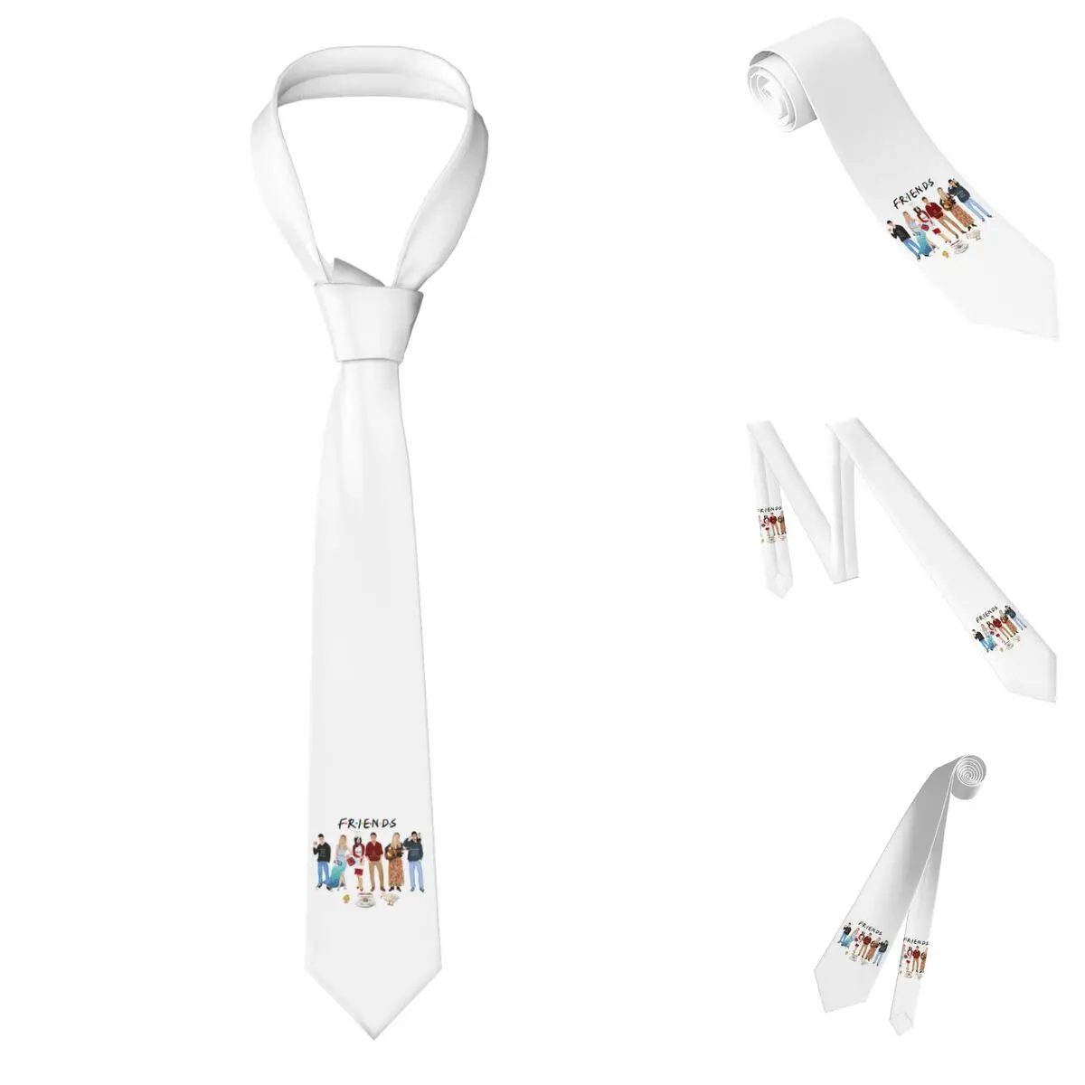 Friends TV Show Necktie for Men Silk Polyester 8 cm Neck Ties Wedding Accessories Tie Classic Gravatas