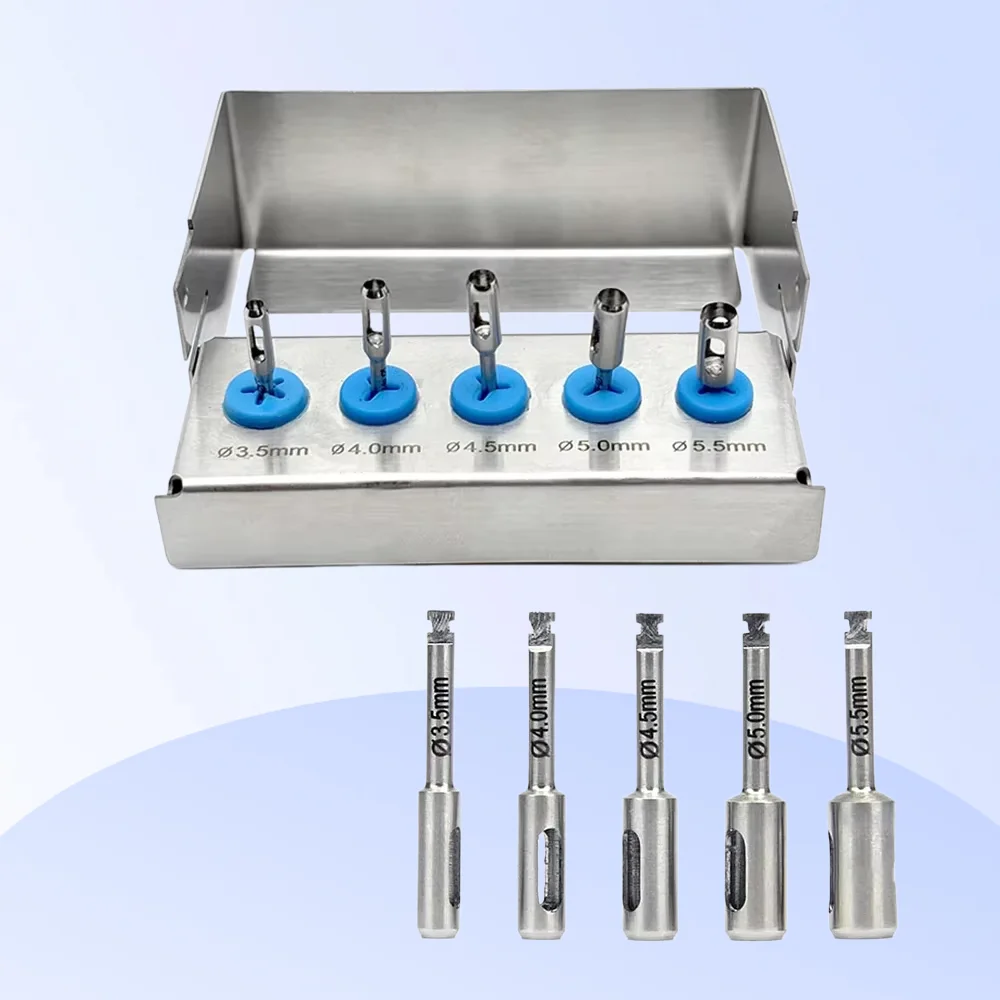 

5Pcs/set Dental Implant Tissue Punch Gingival Ring Cutter Stainless Steel Dental Implant Tissue Punch Dentist Instrument Tool