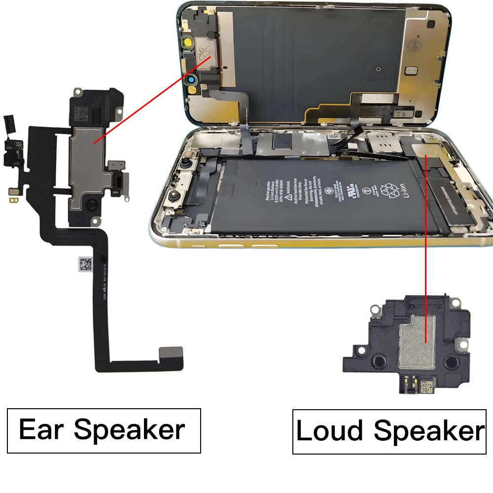 Ear Speaker And Bottom Loud Speaker Replacement For iPhone 11 Pro Max Ear Piece With Flex Cable Loudspeaker